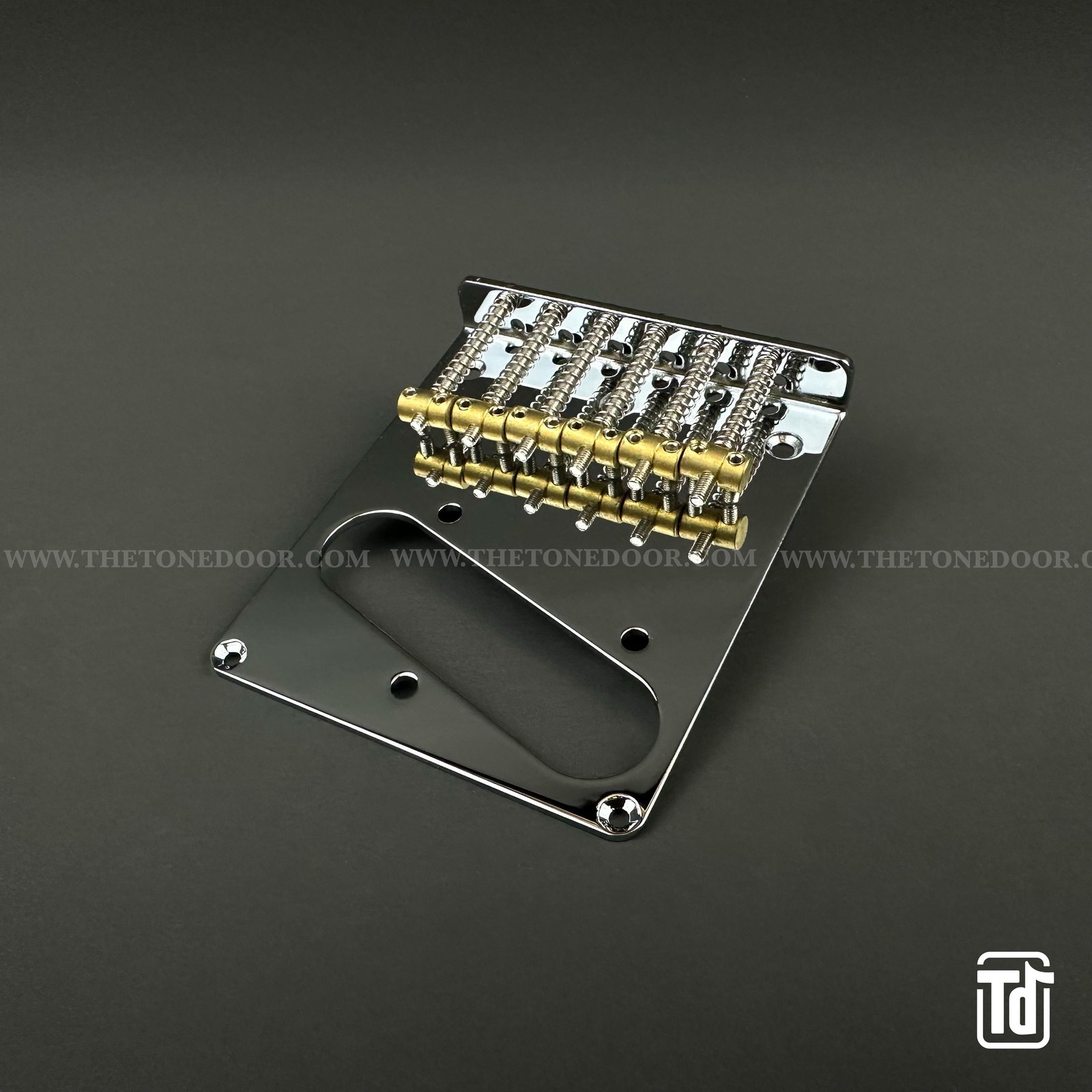 TD® Spare Parts - Vintage Telecaster Bridge with 6 Brass Saddles (2)
